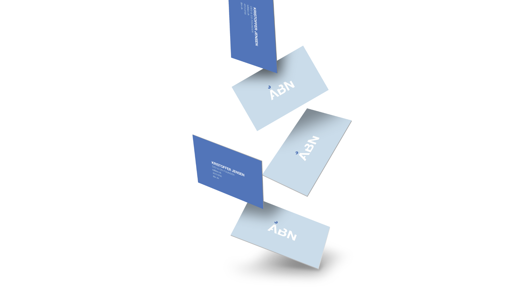 Illustration af flyvende visitkort - ÅBN