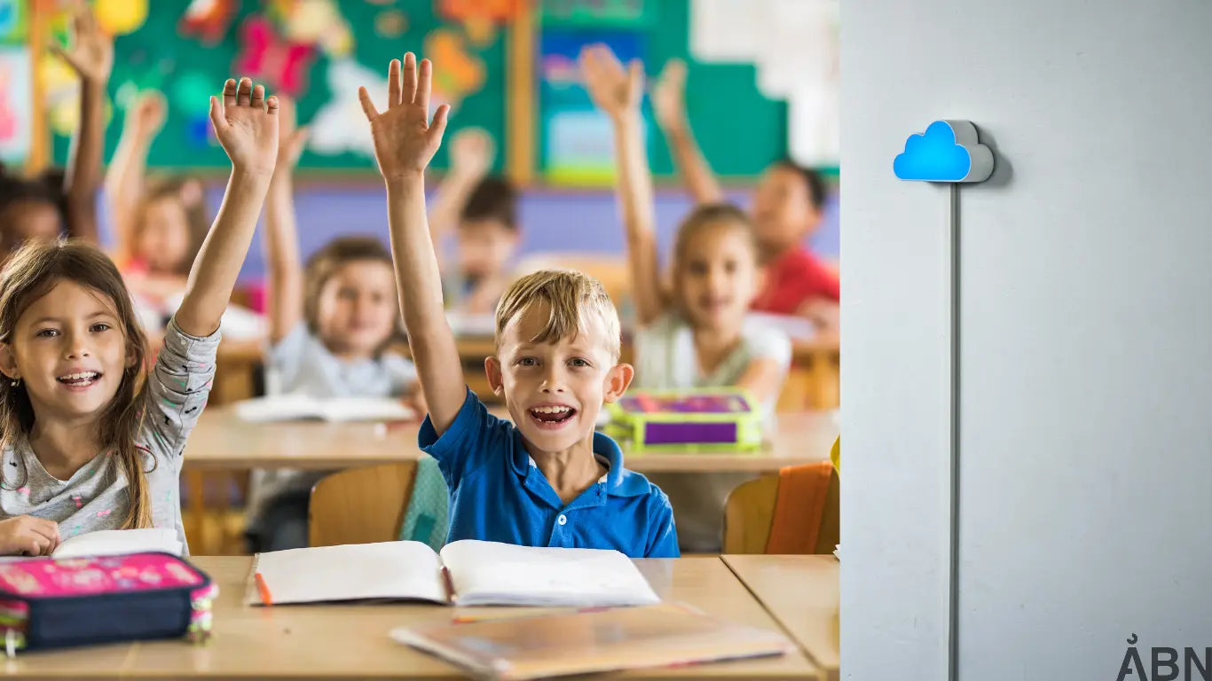 Dette er et billede af børn i et klasselokale