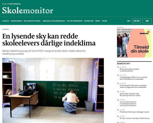 En lysende sky kan redde skoleelevers dårlige indeklima