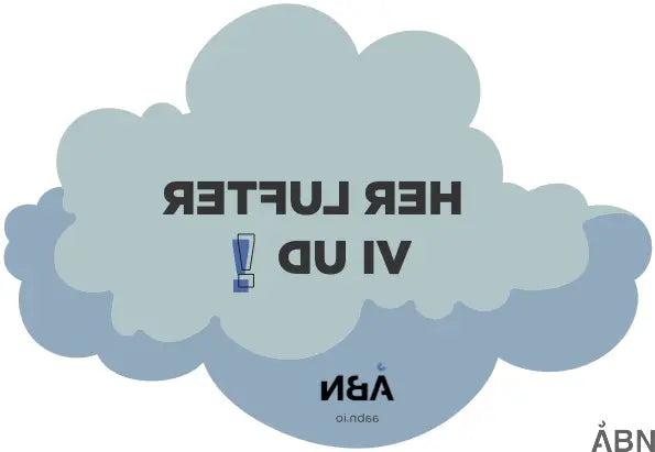 Klistermærke af tegnede skyer med ÅBN-logo og teksten "Her lufter vi ud" | ÅBN