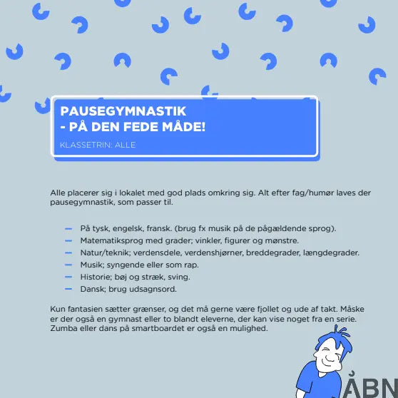 Illustreret guideline til sund pausegymnastik i skolerne | ÅBN
